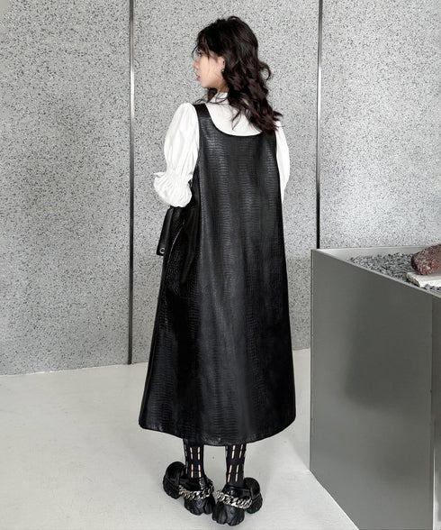 Zip Suspender Dress